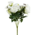thumbnail image 2 of Enova Home 20" Mixed Artificial Silk Roses Faux Flowers Bush for Home Office Wedding Decoration (Cream), 2 of 3