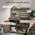 thumbnail image 6 of Deck Box Potting Bench,Wooden Potting Bench with Storage, Sink, Water Tap,Outdoor Storage Box, 6 of 6