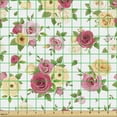 thumbnail image 2 of Ambesonne Floral Fabric by the Yard Upholstery, Vintage Warm Romantic Flower, 5 Yards, White and Multicolor, 2 of 5
