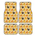 thumbnail image 1 of Honeii Funny Chicken Print Car Foot Mat Four-Piece Set - Front & Rear Universal Car Floor Mats for SUVs, Trucks, Sedans, 1 of 7