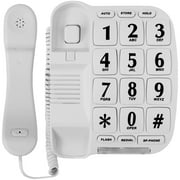 Blue Donuts White Big Button Phone for Wall or Desk with Speaker and Memory