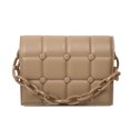 thumbnail image 2 of Bolsa Bolso de hombro de cuero a cuadros retro para mujer Bolsos cruzados de color puro (Camel) JShteea Para Estrenar, 2 of 9