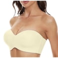 thumbnail image 2 of LYEAA Underwire Bras for Women No Padding Plus Size Strapless Convertible Push Up Bandeau Solid Removable strap Support Non-Slip Breathable Comfortable Thin Soft Sleeping Everyday Bra White 34/75G, 2 of 3