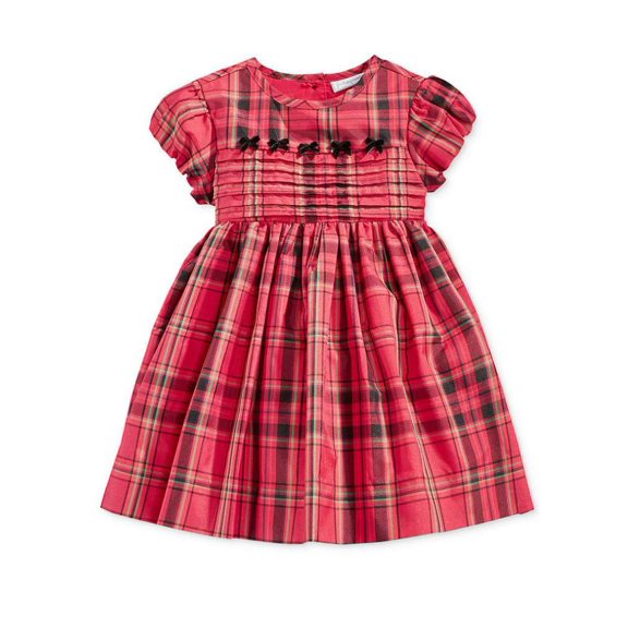 First Impressions Infant Girls Pink Plaid Satin Party & Holiday Dress 12m