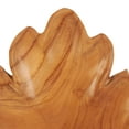 thumbnail image 4 of DecMode 17", 15", 13"H Brown Teak Wood Handmade Carved Leaf Tray, 3-Pieces, 4 of 6