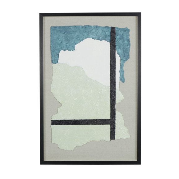 24" x 36" Mixed Media Inspired Abstract Framed Wall Art with Black Frame, by DecMode