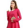 thumbnail image 5 of eloria Women's Fashion Solid Kurti with Dhoti Pants A-line shape, Fabric : Cotton, Color : Pink, Size : Medium, 5 of 7