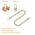 thumbnail image 2 of Uxcell Iron Flat Chain Strap, 16" 2Pack Handbag Chains Purse Straps DIY Replacement, Gold, 2 of 6