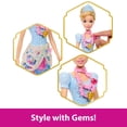 thumbnail image 5 of Disney Princess Jewel Reveal Cinderella Fashion Doll w/ 8 Surprises Including Gem Box & Accessories, 5 of 7