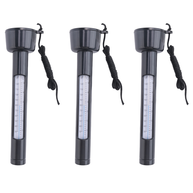 3X Pool Thermometer Outdoor Swimming Pool Water Thermometer Floating Pool Thermometer for Swimming Pool,3 x thermometer,Black