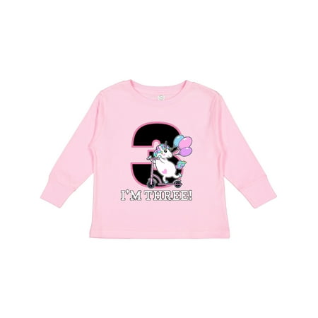 

Inktastic Third Birthday Unicorn Girls Gift Toddler Toddler Girl Long Sleeve T-Shirt