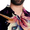 thumbnail image 5 of Starry Unicorn Men's Short Sleeve Spread Collar Poplin Button Down Casual Printed Summer Beach Unisex Shirts, 5 of 6