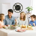 thumbnail image 2 of Sorbus Large Wall Clock - Contemporary Black Wood with Gold Metal Accents - Modern Room Décor, 2 of 8