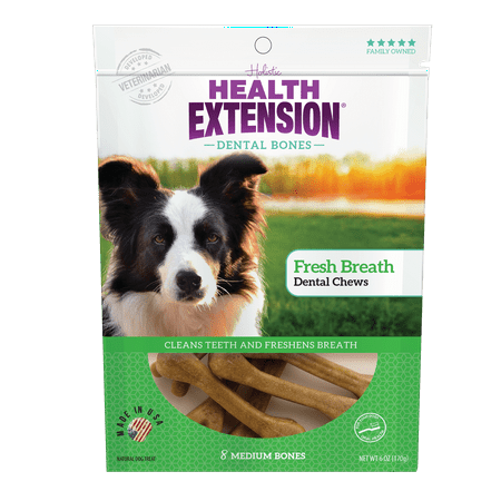 UPC: 0784672108195 | Health Extension Fresh Breath Dental Bones Dog Treats  8-pack