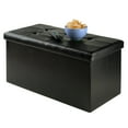 thumbnail image 4 of Winsome Wood Ashford Rectangular Storage Ottoman, Black Faux Leather, 4 of 6