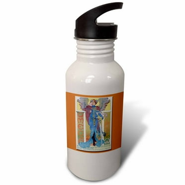 Vintage Omega Bicycle Poster Paris France on Orange Background 21 oz Sports Water Bottle wb-149745-1
