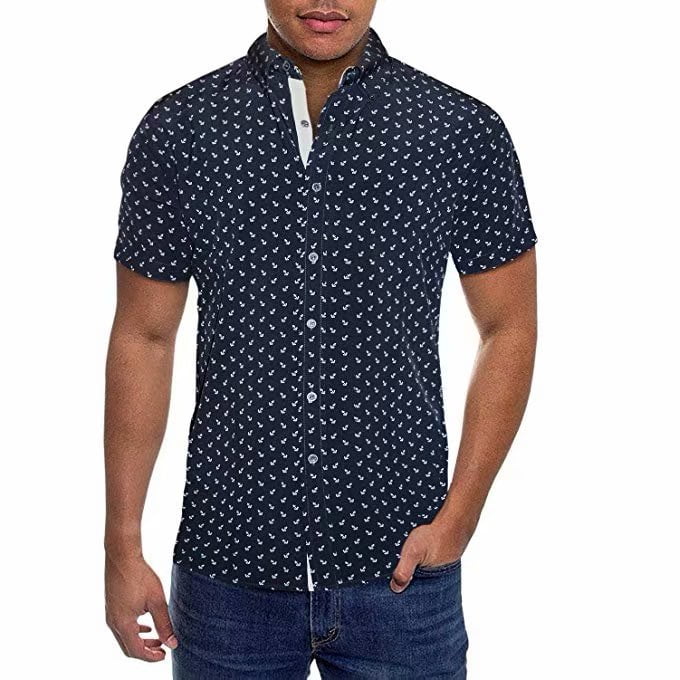 slim fit short sleeve button down