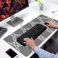 thumbnail image 2 of Long Mouse Pads for Desk,Gray Geometric Quatrefoil Pattern Desk Mats on Top Of Desks, Desk Mouse Pad Extra Large with 3mm Non-Slip Base and Stitched Edge for Gaming,Office,Work,Home 31.5"x15.7", 2 of 6