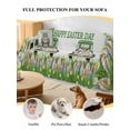 thumbnail image 4 of Spring Easter Couch Cover, Easter Eggs Bunny Truck Botanical Wooden Sofa Cover Blanket for Loveseat Couches, Sectional Sofa Slipcover Furniture Protector for Living Room Bedroom 71''x118'', 4 of 9