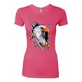 thumbnail image 2 of Torn Ripped Eagle Claws Animal Lover Womens Slim Fit Junior Tee, Hot Pink, Small, 2 of 3