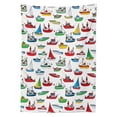 thumbnail image 3 of Ambesonne Nautical Tablecloth Rectangular Table Cover, Cartoon Fishing Boats, 60"x90", Multicolor, 3 of 4