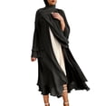 thumbnail image 1 of Gspmoly Robes pour Femmes, Cardigan à Manches Longues Décontracté Ample Uni Grande Taille pour Femmes, Robe Musulmane Mi-Longue, Robes de Vacances pour Femmes Offres du Jour, 1 of 5