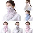 thumbnail image 2 of Women Summer Neck Gaiter Sun Protection Floral Printted Scarf Adjustable Face Chiffon Cooling Thin Face Mask Ice Silk Breathable Neck Bandanas1 PC Pink One Size, 2 of 2