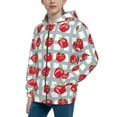 thumbnail image 2 of Kdxio Sweet Red Fruit Pattern Kids Boys Girls Zip Up Hoodie 3D Printed Hooded Sweatshirt Hoody Coat with Pocket 7-12 Y-Medium, 2 of 6