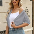 thumbnail image 7 of Girls Jacket Autumn And Winter Puff Sleeve Bolero Open Front Summer Cropped Sheer Cardigan Jacket, 7 of 7