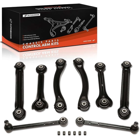 A-Premium Set of 8, Rear Upper Control Arm, Upper Lower Lateral Arm, Compatible with Mercedes-Benz C230 1997-2000/2002-2007, C280 1994-2000/2006-2007, E300 1995-1999, E320 1994-2001, E420, E430