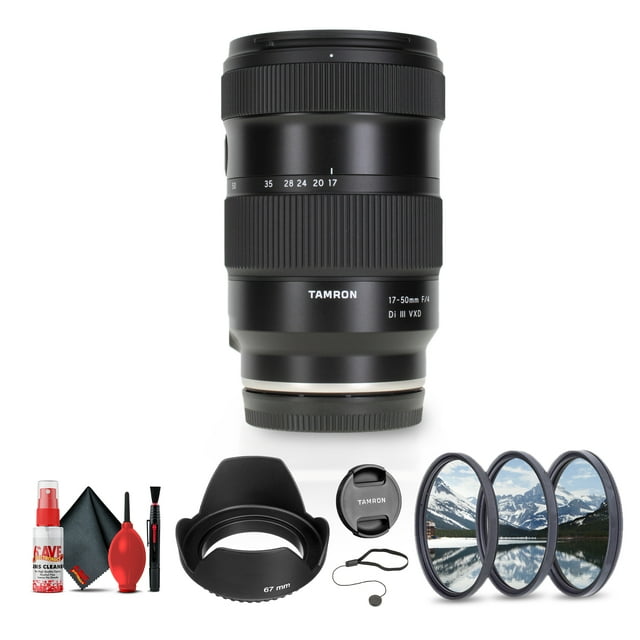 Tamron 17-50mm f/4 Di III VXD Objectif (Sony E) + Kit de Filtre d'Objectif + Kit de Nettoyage + Plus