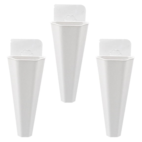 Raindrops Stylish White Wallmounted Flowerpot for Indoor and Outdoor Decoration with Modern Aesthetic, 3 Pcs