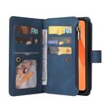 thumbnail image 4 of Zipper Wallet Case for Samsung Galaxy A33 5G, [15 Card Slots] [Zipper Pocket] Luxury PU Leather Flip Folio Cover with [Magnetic] [Wrist Hand Strap] [Kickstand] Skin-Feeling Shockproof Case,Blue, 4 of 10