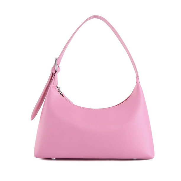 Bolso de hombro de PU para mujer Bolso de moda para axilas Bolso cruzado con cremallera (rosa)