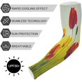 thumbnail image 4 of Manches de Bras Fleurs Nature Protection Solaire UV Manches Rafraîchissantes Manches de Soleil Unisexes en Soie Glacée avec Trou pour le Pouce pour Course Cyclisme Conduite Sports Extérieurs, 4 of 6