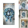 thumbnail image 2 of Hearth & Gear Winter Curtain With Pattern Featuring Blue Striped Ribbon And Suitable For Home Porch Festive Front Door Wall Hanging And Party/holiday Outdoor . Party Flags for outside Party Dress for, 2 of 6