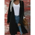 thumbnail image 5 of Women's Casual Open Front Knit Cardigans Long Sleeve Midi Sweater Coat, 5 of 5