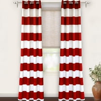 DriftAway Mia Stripe Room Darkening Grommet Window Curtain 108"L x 52"W Red