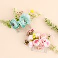 thumbnail image 4 of Peine de pelo de flor rosa, peine de pelo floral, accesorios para el cabello nupcial para novia y dama de honor, regalo navideño para mujeres, 4 of 5