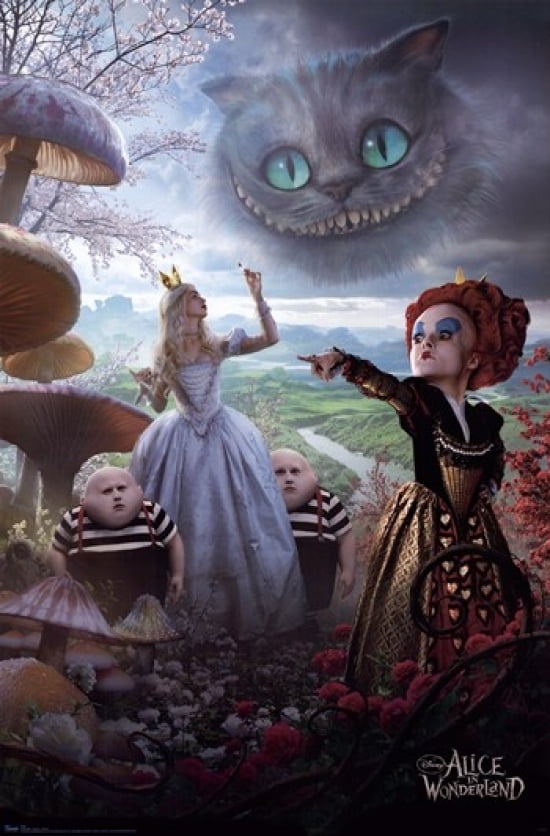 Alice in wonderland Cartoon Movie Canvas Poster Art Prints Cheshire cat 24x36 