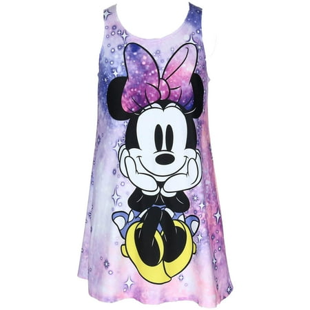 Girl's Minnie Mouse Tank Dress Cover Up,  Purple