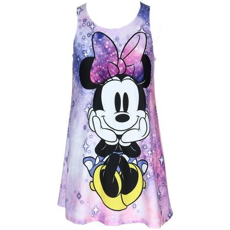 Girl's Minnie Mouse Tank Dress Cover Up, Purple