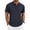 Navy, variant on Men Polo Shirts Solid Color Summer Casual Knit Short Sleeve Button Down with Pattern Business Collar Breathable Golf Shirts for Men Black L