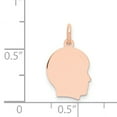 thumbnail image 2 of Beautiful 14k Rose Plain Small.013 Depth Facing Right Engraveable Boy Head Charm, 2 of 2