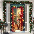 thumbnail image 6 of SHENGXINY Christmas Snowman Wreath Painted Front Door Cover,Winter Christmas Day Photo Background,Party Decorations,Wall Window Decor,Hanging Cloth Flag,Home Decor Multicolor 35.4x71in, 6 of 6