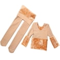 thumbnail image 1 of Traje de baile para niños, camisa con base de piel, parte superior cálida para niñas, forro polar, piel gruesa, traje de rendimiento ajustado invisible, 1 of 1