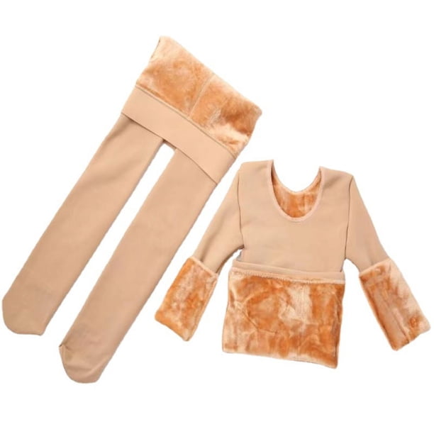Traje de baile para niños, camisa con base de piel, parte superior cálida para niñas, forro polar, piel gruesa, traje de rendimiento ajustado invisible