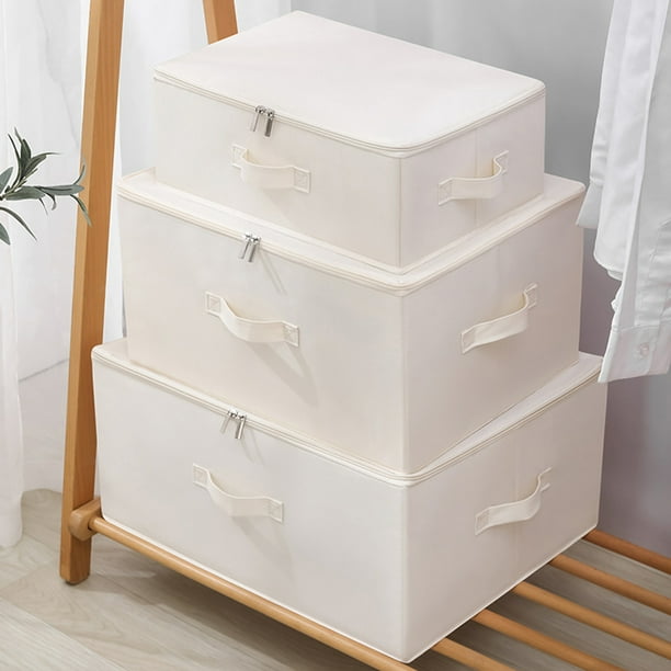 Caja de almacenamiento de tela lavable 1 unidad 1496 x 1024 x 591 pulgadas bolsa organizadora de ropa plegable con cremallera para prendas de temporada y organización del hogar