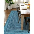 thumbnail image 5 of Unique Loom Braided Chindi Collection Area Rug - Layer (5' 1" x 8' Rectangle Blue/Navy Blue), 5 of 9