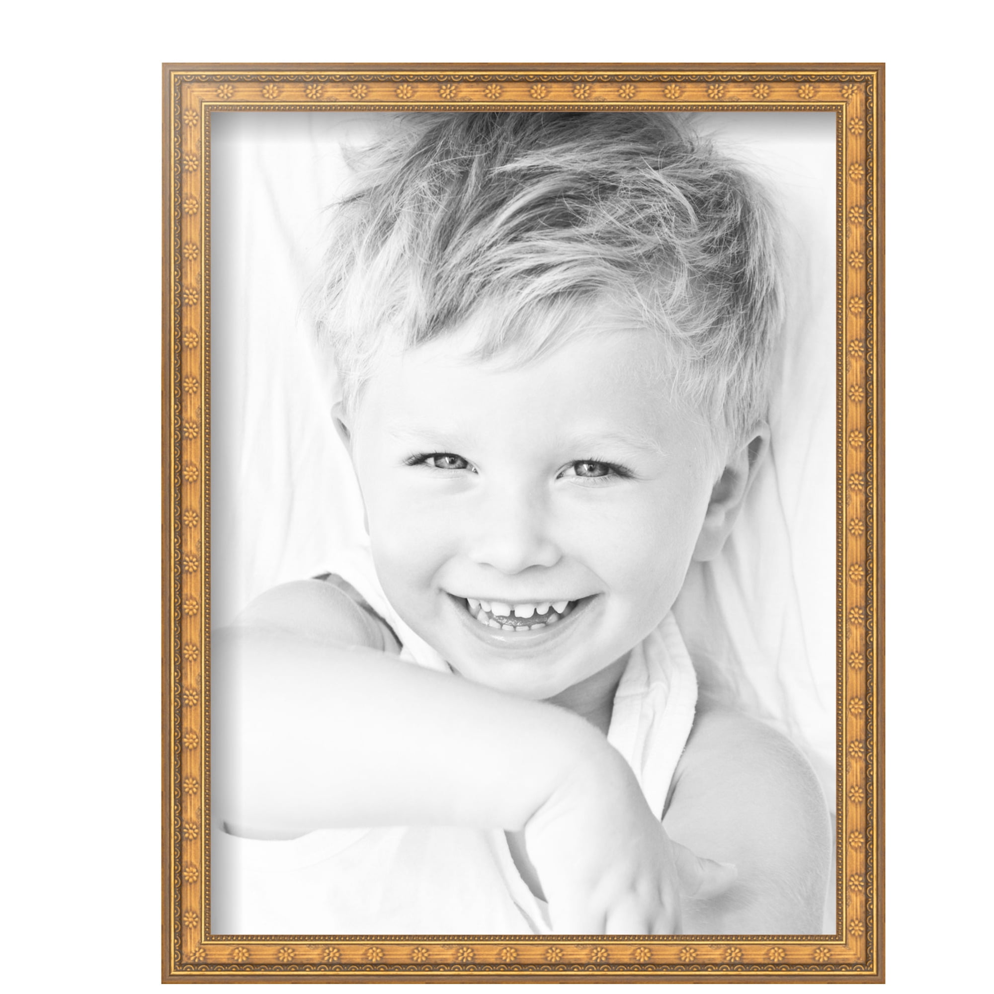 ArtToFrames 10" x 13" Gold with Star Picture Frame, 10x13 inch Gold Wood Poster Frame (WOM-4755), 4 Pack